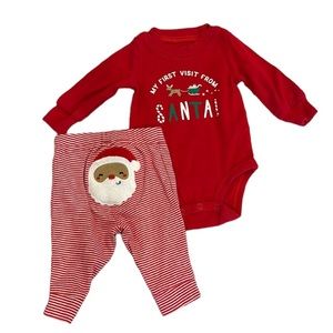 Carter’s Baby Christmas Outfit My First Visit From Santa Size 3m